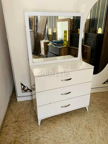 White 3-Drawer Dresser with Mirror - Good Condition