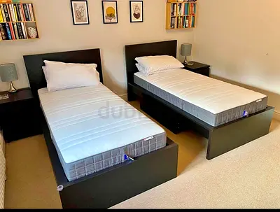 IKEA Black Single Bed with IKEA Mattress 90 x 200 cm