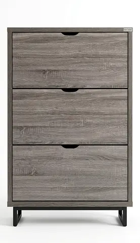 Stylish Gray Shoes Cabinet