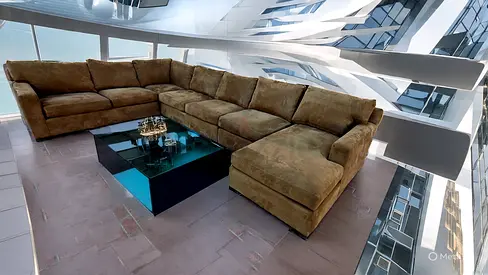 Crate and Barrel axis feather filled U shape sofa