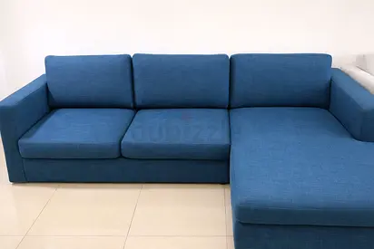 Blue L-Shaped Sofa