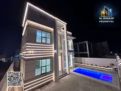 Villa for sale in Al Yasmin area, with electricity, water, and air conditioning. 4600 sq ft. A barga