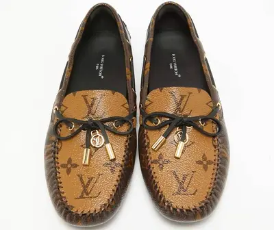 Louis Vuitton Gloria Brown Canvas Flat Loafers - Size 36