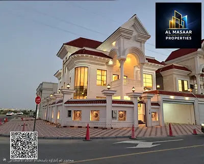 فيلا فاخرة مع تراس على السطح بسعر شامل كهربه ومياه ومكيفات  مميز وغرفة سائق مفروشة بالكامل، جاهزة للسكن الفوري، تقع على زاوية شارعين.