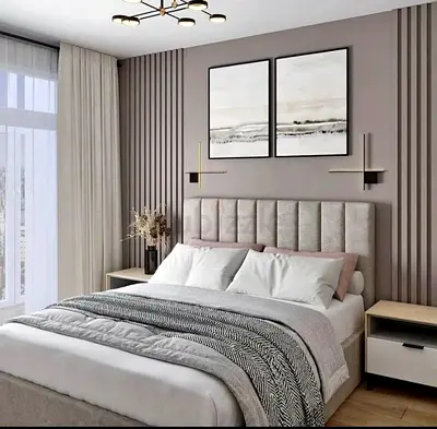 Elegant Modern Bed with Stylish Headboard