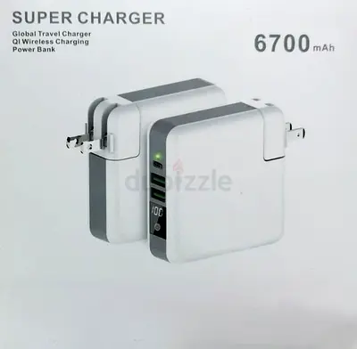 Travel Charger / Wireless Charging / Power Bank (6700 mAh)