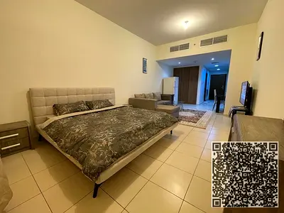 استوديو فاخر مفروش بالكامل للإيجار شهرياً في برج كورنيش عجمان وان، عجمان