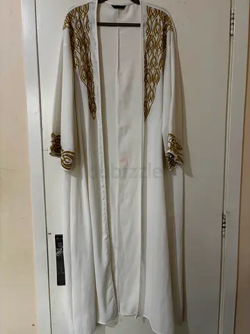 Elegant Embroidered Jalabiya /Kaftan Grey with Gold Details Complimentary Jalabiya with Orders 90+