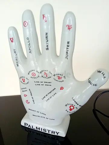 My palmistry ceramic hand — decorative display model