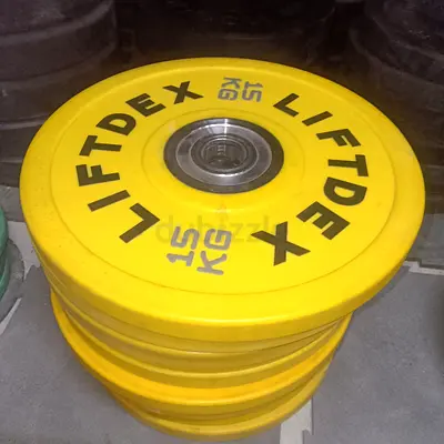 Yellow Weight Plates for Strength Training
