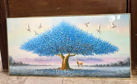 Beautiful Large Blue Tree Artwork