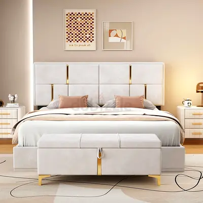 Elegant Upholstered Bed Customised For Sale