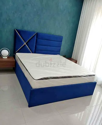 Stylish Blue Brand new  Queen size bed with medical mattress good Quality Queen bed double bed