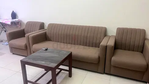 Comfortable Beige Sofa Set with coffee table