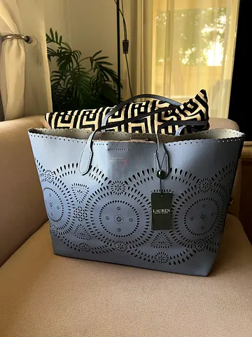 Ralph Lauren Stylish Gray Designer Handbag