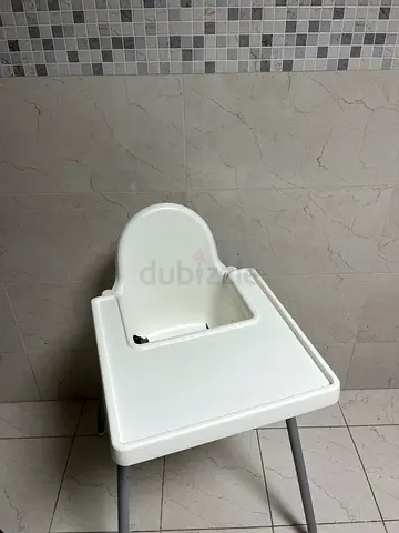 Ikea Highchair with safety belt and tray , white