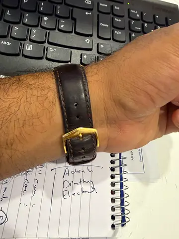 Rado voyager Brown leather watch strap with gold-tone buckle (used)