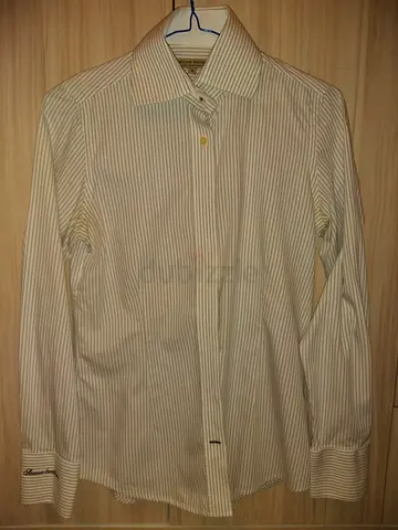 Womens White Striped Business Shirt