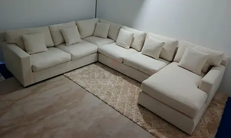 Top Quality Crate and barrel beige color Ushape sofa