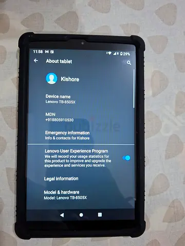 Lenovo Tab M8 (TB-8505X) tablet — working, with protective case