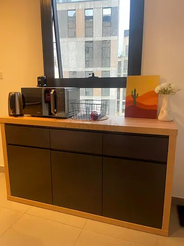 Modern Black Kitchen Island with Storage