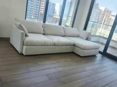 Crategbarrel L Shape Sofa Beige Good Condition