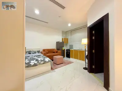 استوديو مفروش للإيجار في النعيمية 2 موقع مميز قريب من ماركت السنارة وعلى شارع النعيمية الخلفي شامل الفواتير والانترنت بسعر مناسب للسكن الفوري