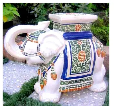 3k rare Ceramic Elephant Garden Stool