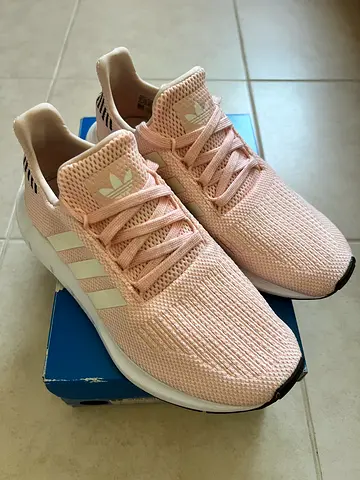 Light pink knit Adidas womens sneakers