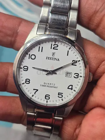 Festina Mens Stainless Steel Quartz Watch — Date  5 BAR