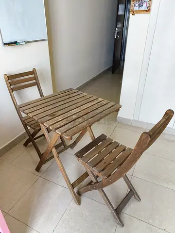 Foldable Wooden Dining Table with Chairs