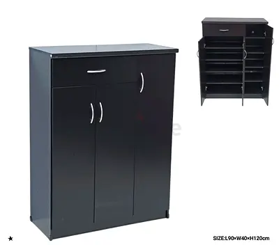 My black shoe cabinet with drawer — 90x40x120cm