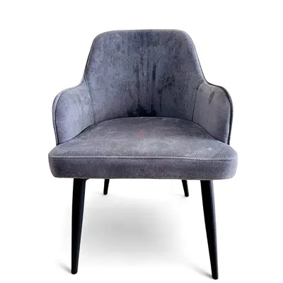 Stylish Grey Suede Accent Chair