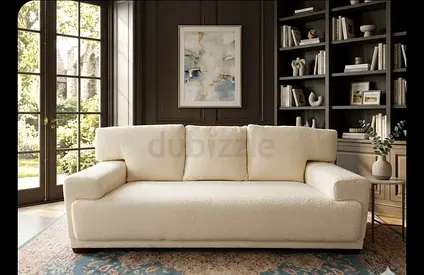 Luxury Three-Seater Sofa – Cream