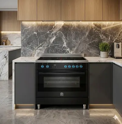 LA GERMANIA  full electric ceramic 5 HOBS OVEN FAN cooking range 90x60 stove