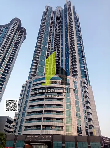 🌊🌊شقة غرفتين بإطلالة بحرية وجيم ومسبح في كورنيش تاور