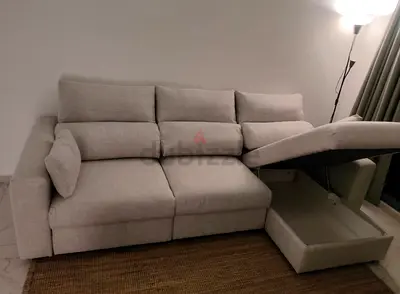 IKEA Esklstuna L Shape Sofa Bed Beige