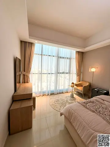 للايجار بعجمان غرفه وصاله فى جلفا تاور  شامل جميع الفواتير  فرش vib مع جيم ومسبح وكارت باركن لسياره