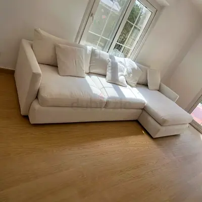 Crategbarrel L Shape Sofa Beige Excellent condition