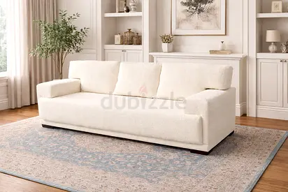 Contemporary Three-Seater Sofa – Cream • Contemporary modern design • Soft seating comfort • Durable