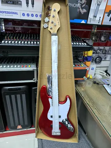 Red Electric Bass Guitar