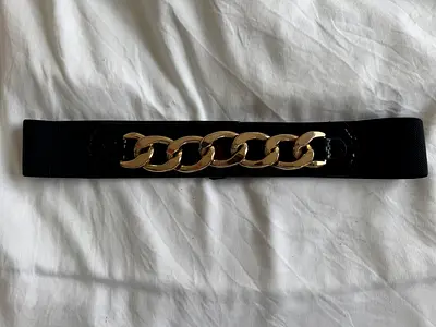 Stylish Black Chain Belt