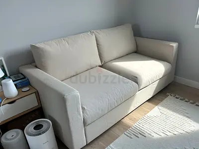 Beige Two seater sofa bed with mattress ikea vimle Hallarp beige