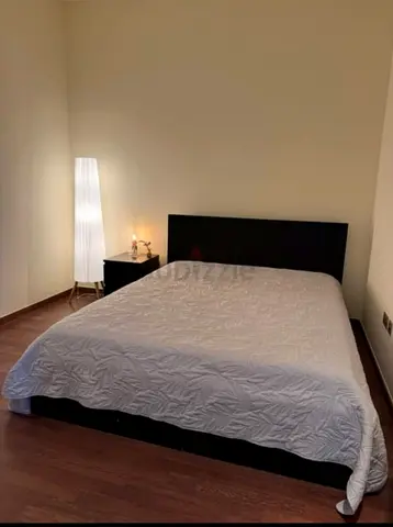 Ikea MALM Queen size, Modern Black Bed Frame with Mattress and side drawer table
