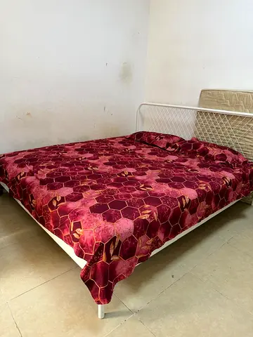 Double Bed with Mattress and Bedding