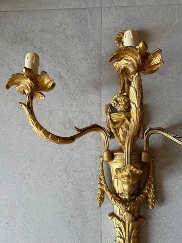 19th Century Gold plated wall lights