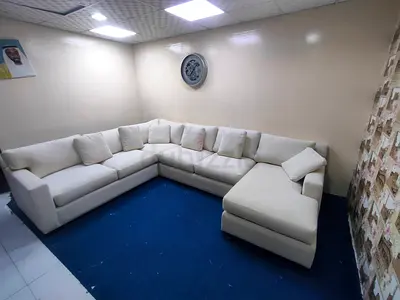 Crate and barrel beige color Ushape sofa