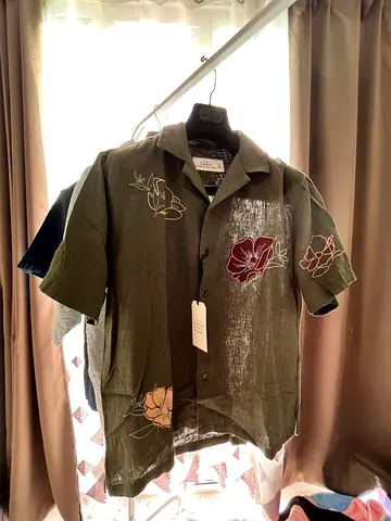 Abercrombie and Fitch Camp Collar Linen-Blend Shirt