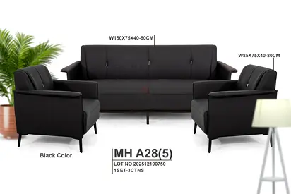 Selling my black 3-piece sofa set — 3-seater + 2 armchairs