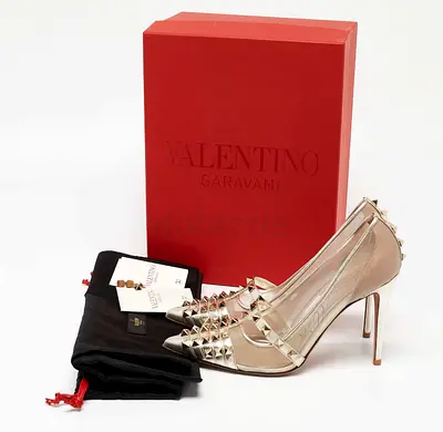 Authentic Valentino Rockstud leather /heels, New